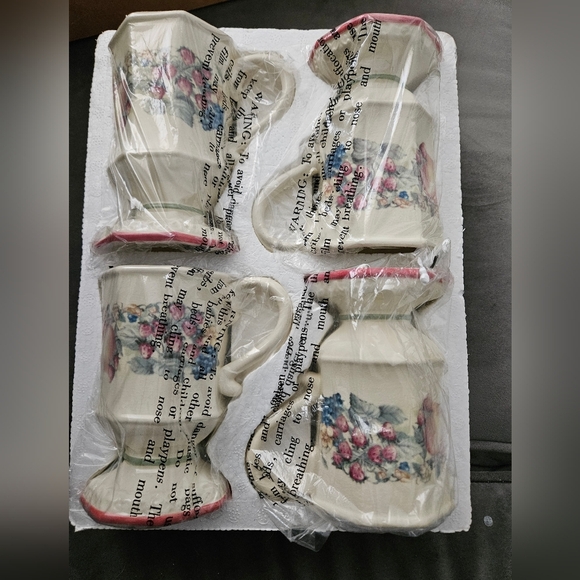 New Vintage Avon Mugs,  Apple Series Sweet Country Harvest Ceramic Pedestal Mugs - Picture 1 of 6